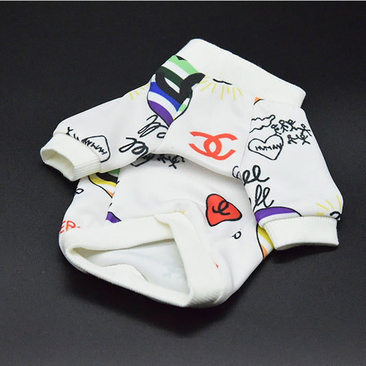 Chanel Graffiti Dog T-Shirt