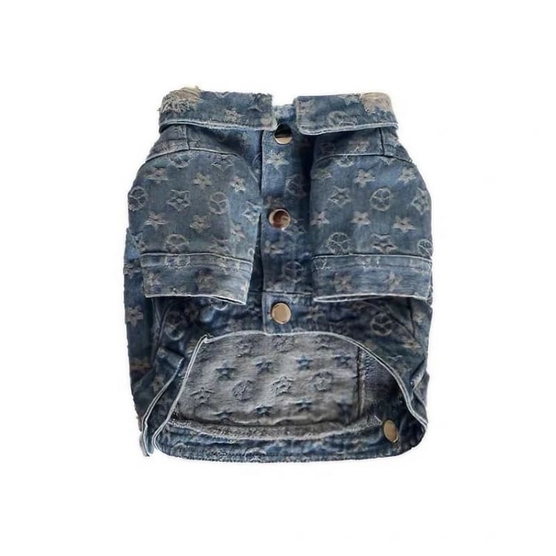 LV-Inspired Denim Dog Jacket