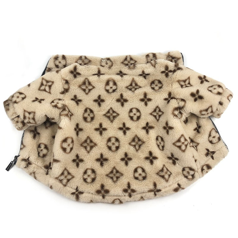 LV Monogram Faux Fur Dog Jacket