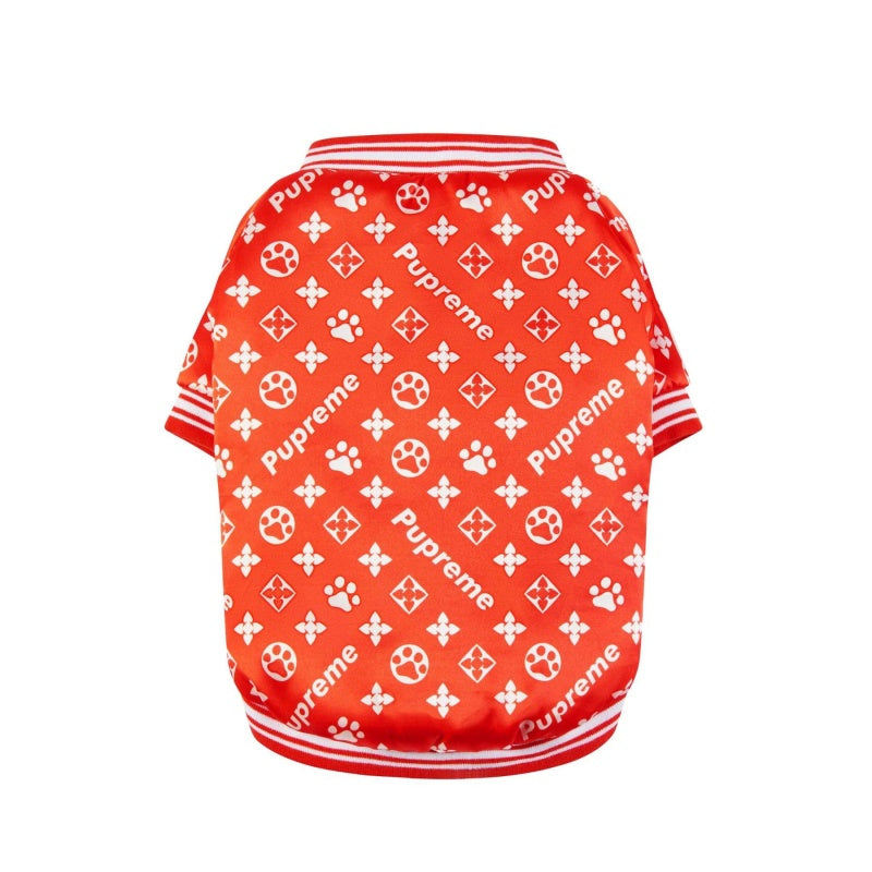 Pupreme x LV-Inspired Baseball Dog Jacket