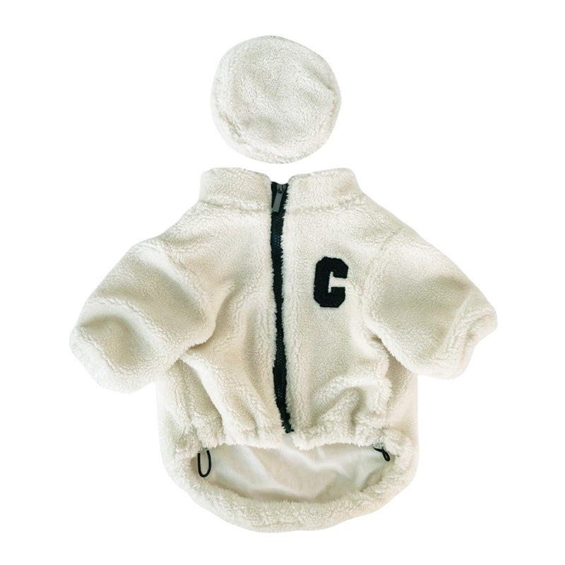 Celine Dog Sherpa Jacket Set