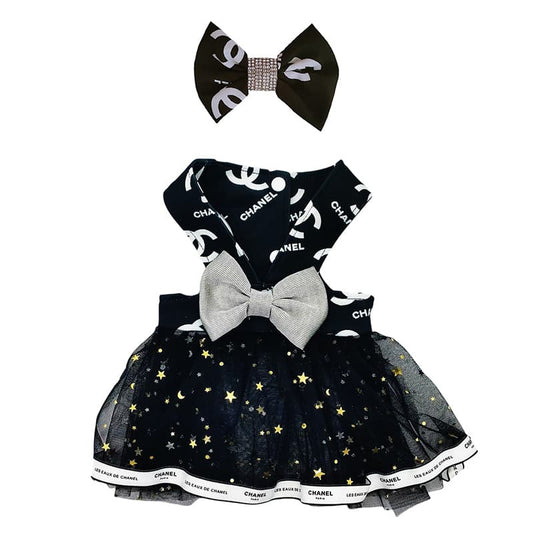 Chanel Dog Dress – CC Logo Pinafore with Tulle Star Skirt