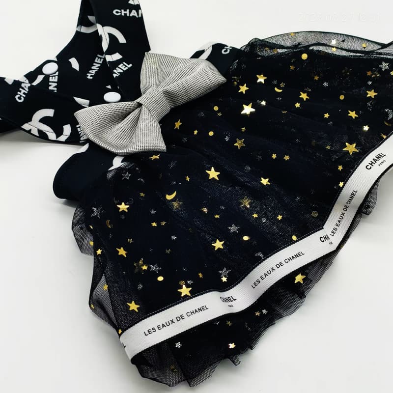 Chanel Dog Dress – CC Logo Pinafore with Tulle Star Skirt