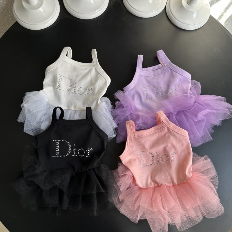 Dior Dog Dress with Rhinestone DIOR Logo
