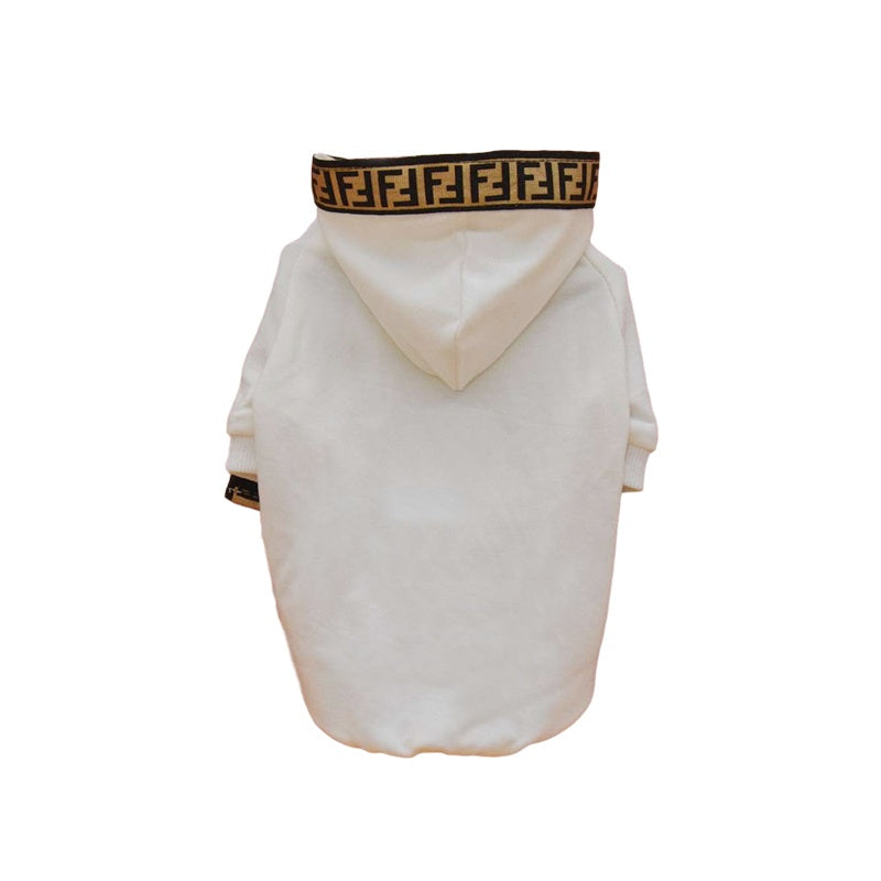 Fendi FF Monogram Dog Hoodie with Signature Stripes