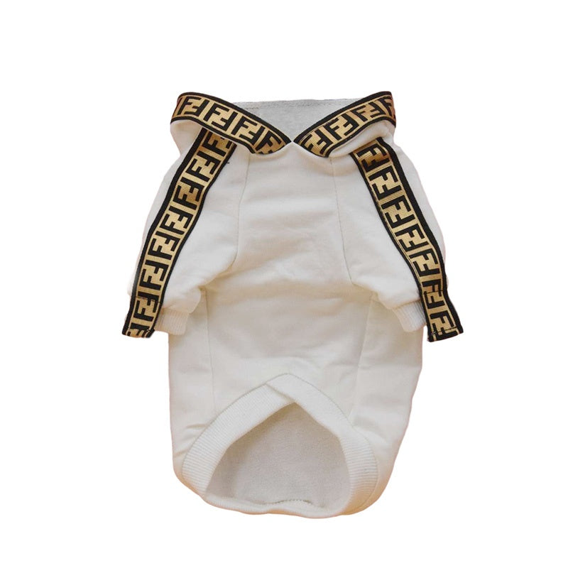 Fendi FF Monogram Dog Hoodie with Signature Stripes