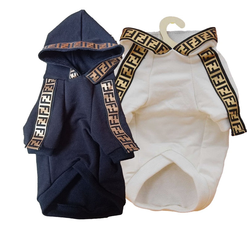 Fendi FF Monogram Dog Hoodie with Signature Stripes