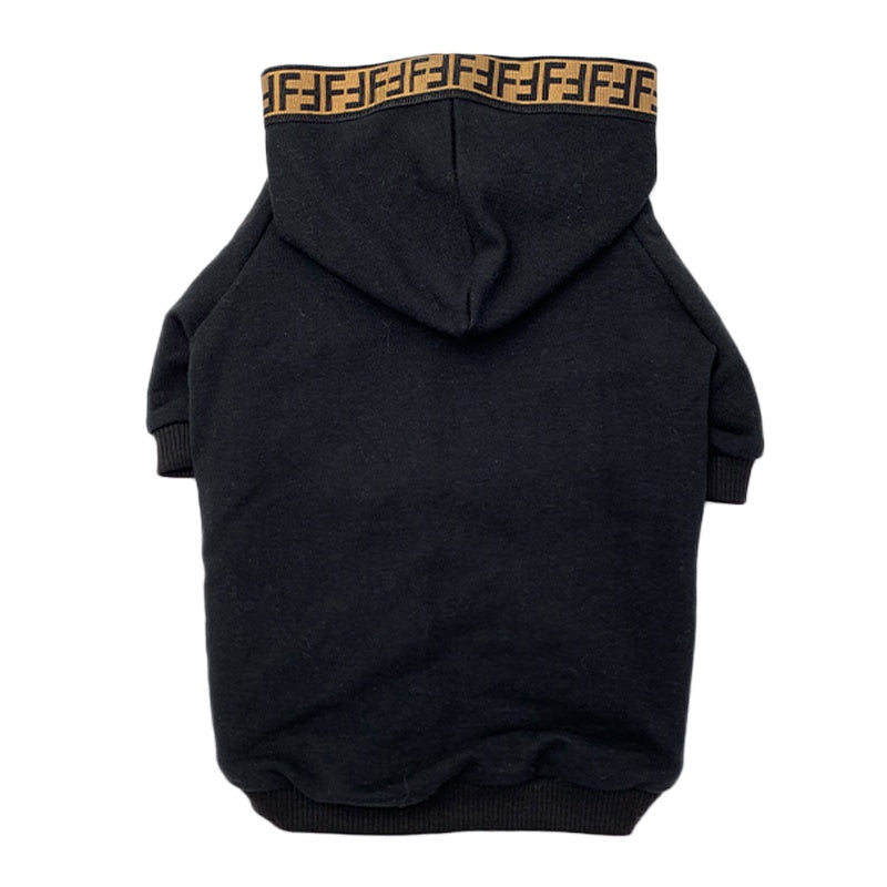 Fendi FF Monogram Dog Hoodie with Signature Stripes