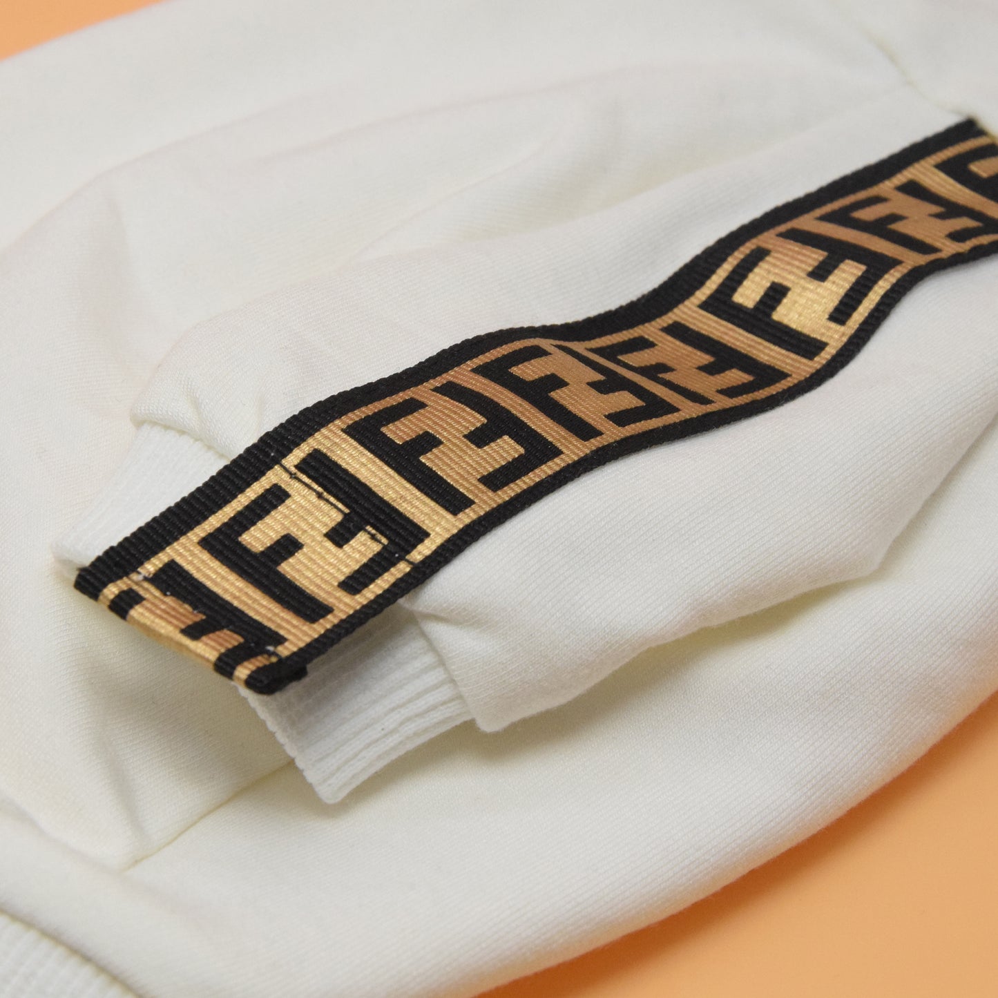 Fendi FF Monogram Dog Hoodie with Signature Stripes