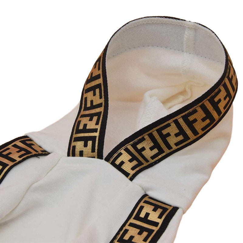 Fendi FF Monogram Dog Hoodie with Signature Stripes