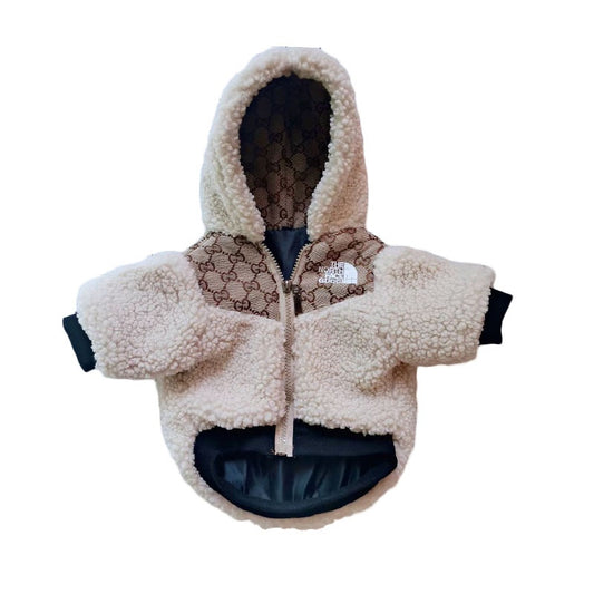Gucci GG Monogram Dog Fleece Hooded Jacket