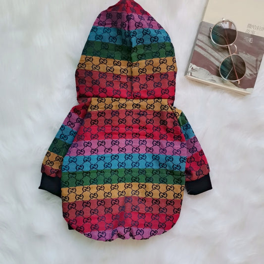 Gucci GG Monogram Striped Dog Jacket