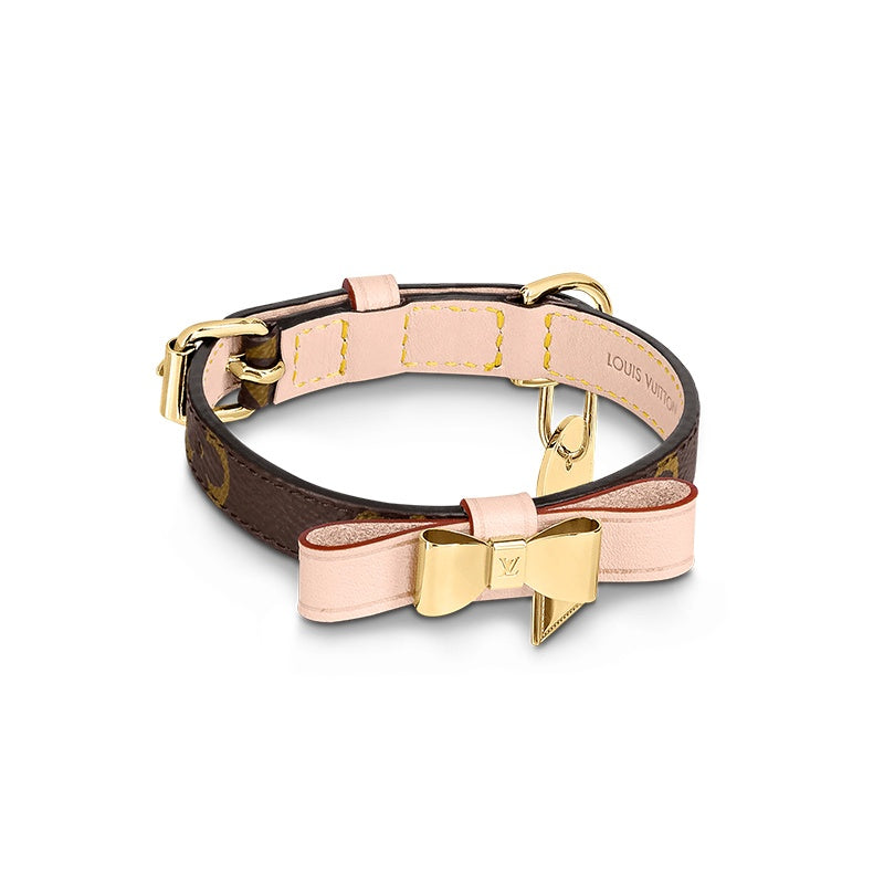 Louis Vuitton Monogram Dog Collar - Luxury Designer Pet Collar with Gold Hardware