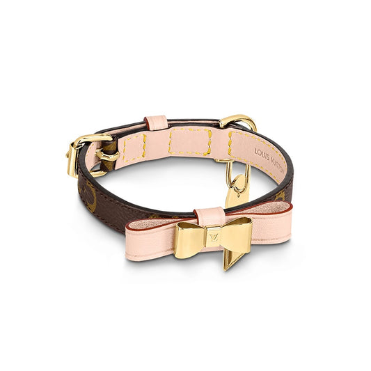 Louis Vuitton Monogram Dog Collar - Luxury Designer Pet Collar with Gold Hardware