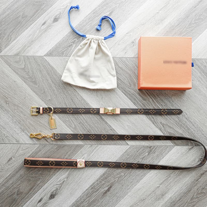 Louis Vuitton Monogram Dog Collar - Luxury Designer Pet Collar with Gold Hardware