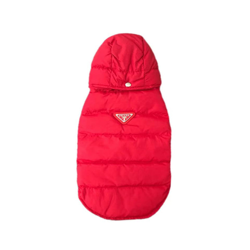 Prada Designer Dog Hooded Vest - Red