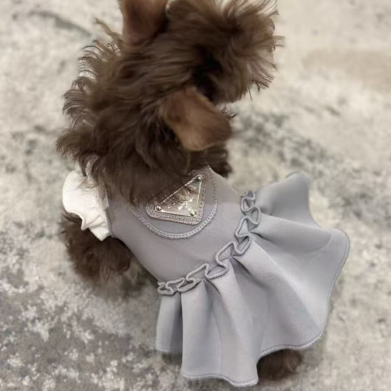 Prada Dog Dress with Pleated Skirt