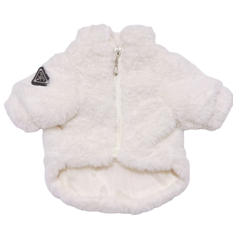 Prada Faux Fur Zipper Dog Jacket